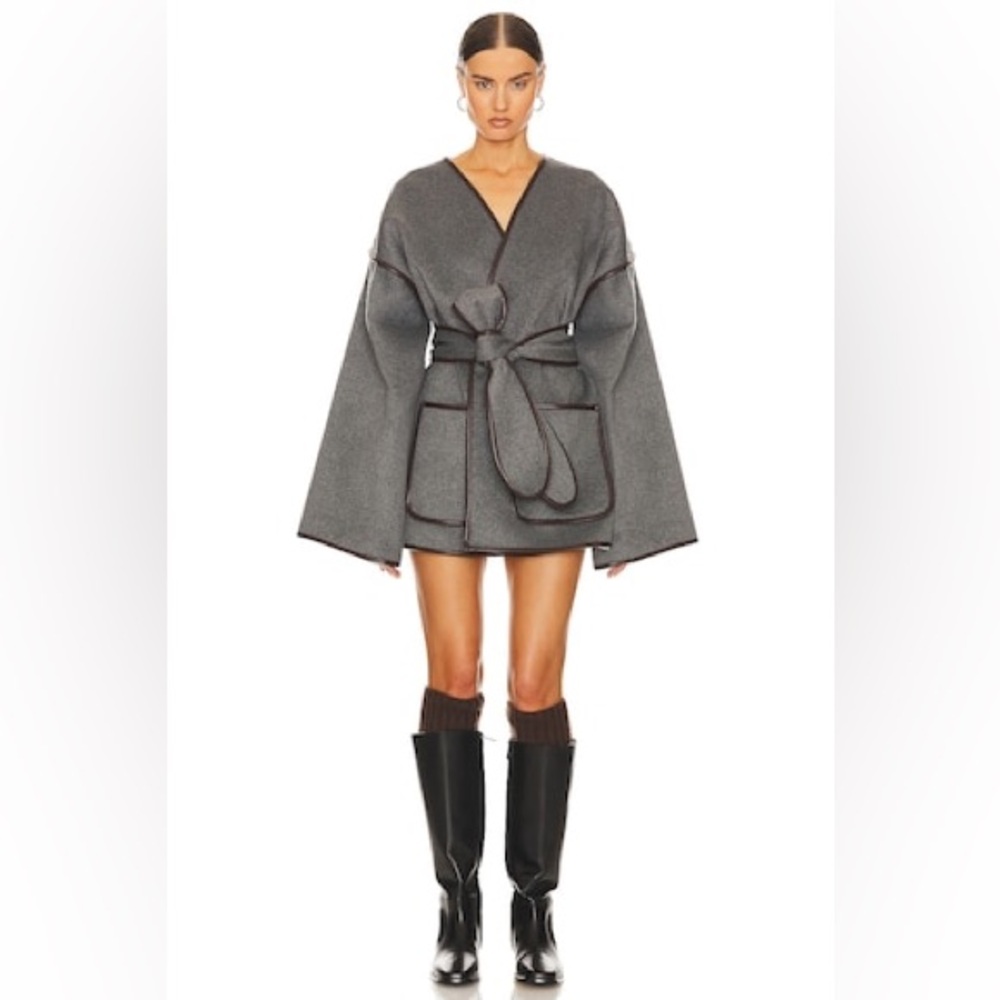 Gray Women's Belted Coat